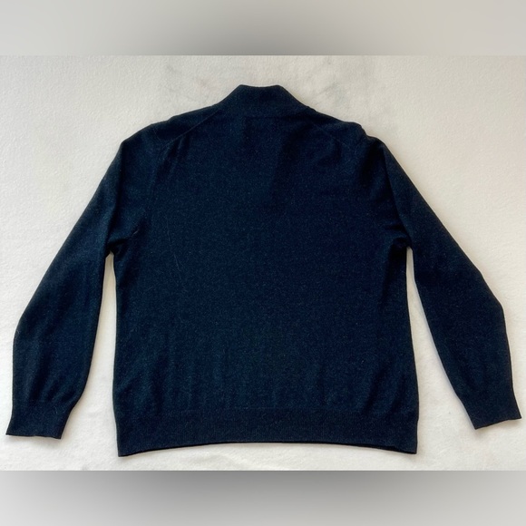 Bloomingdales, the men’s store 100%cashmere quarter zip men’s sweater XL Gray - Picture 2 of 6